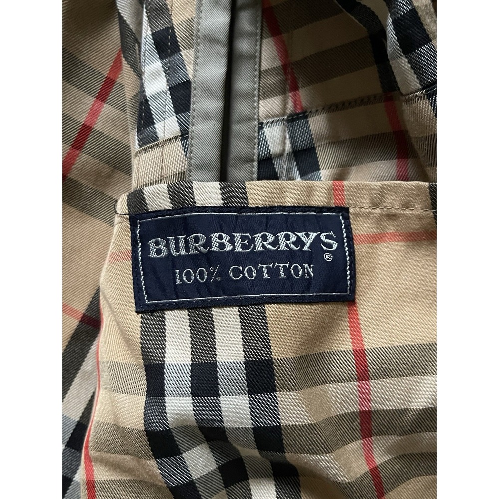 Vintage Burberrys Double Breasted Belted Trench Coat Beige Nova Check Mens 54 XL - Picture 11 of 16
